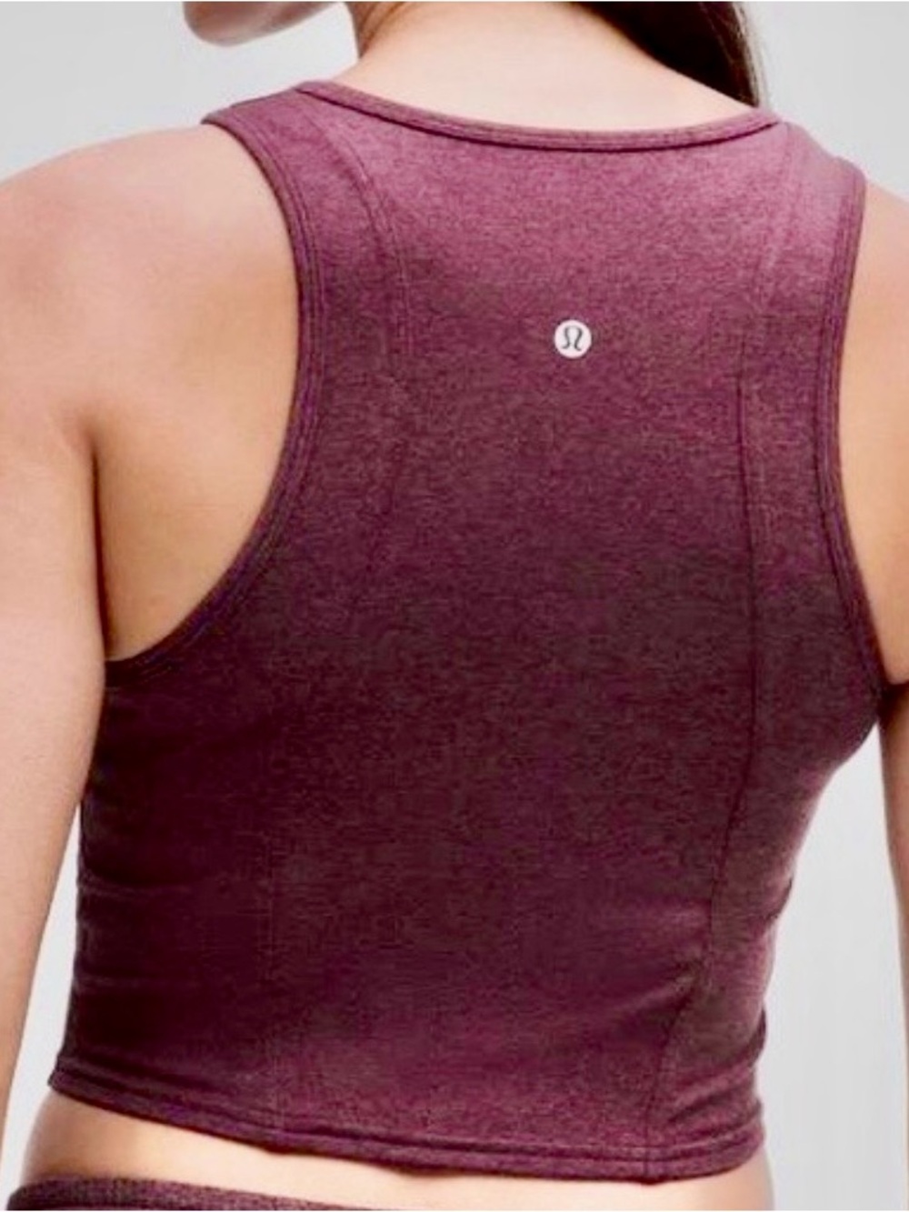 lululemon athletica Maroon Heathered High-Neck Crop Tank